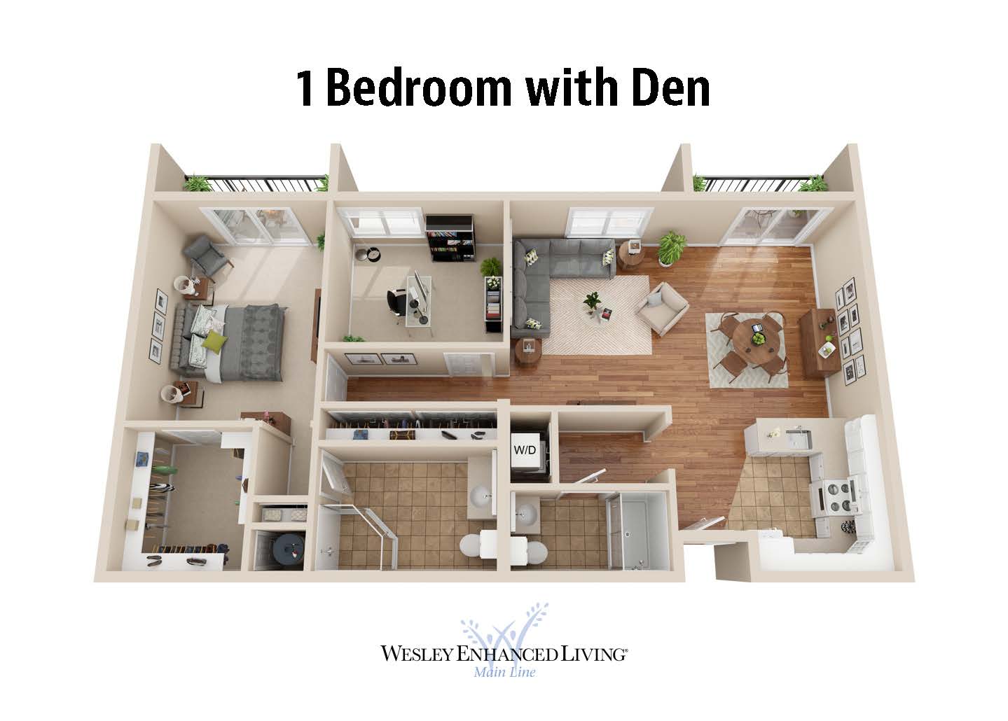 Main Line 1Bd With Den