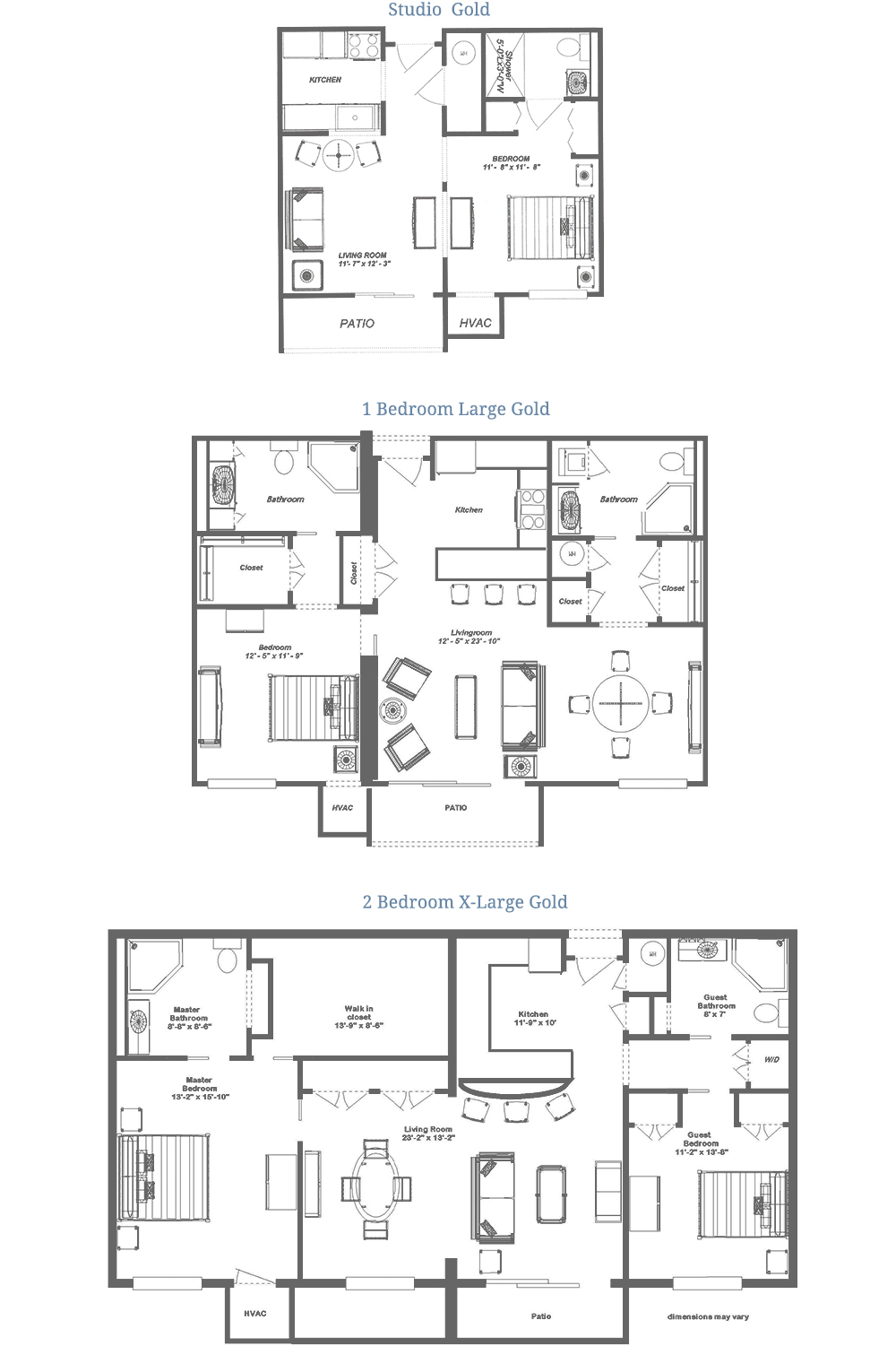 Two Bedroom XL  – 1250 sq. ft.